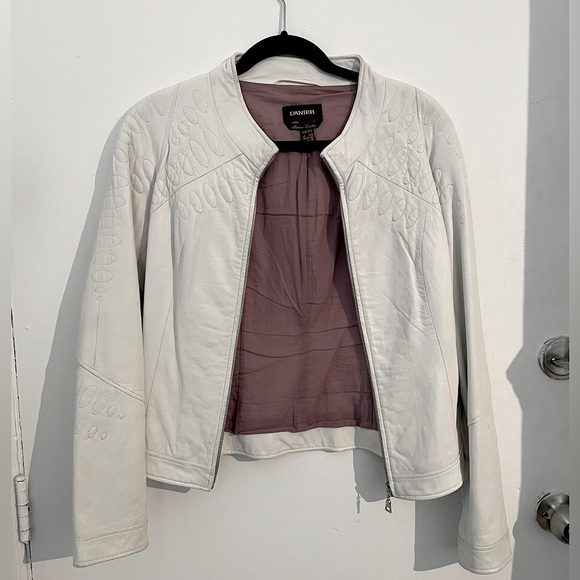 RARE DANIER White Italian Leather Jacket - Picture 3 of 4